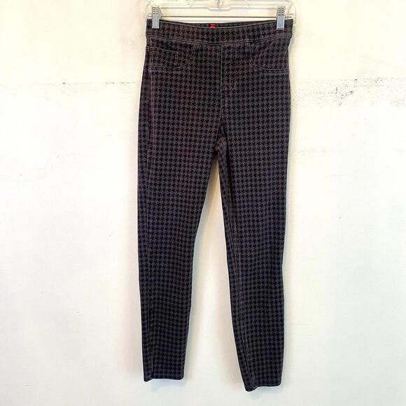 SPANX gray black houndstooth skinny stretch pants - Picture 2 of 6